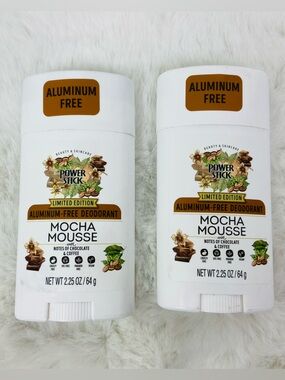New two pack Power Stick Mocha Mousse Aluminum-Free Deodorant (Limited Edition)